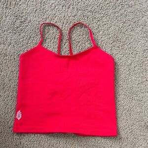 FREE PEOPLE Vibrant Red Spaghetti Strap Tank Top